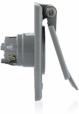 15 Amp Locking Blade Power Outlet Receptacle, NEMA L6-15R, Nylon, Gray