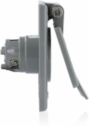 15 Amp Locking Blade Power Outlet Receptacle, NEMA L6-15R, Nylon, Gray