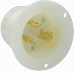 15 Amp 250 Volt NEMA L6-15P Flanged Inlet Locking Receptacle, Industrial Grade