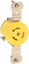 15 Amp Locking Receptacle NEMA L6-15R, 250 Volt, Industrial Grade, Nylon, Yellow