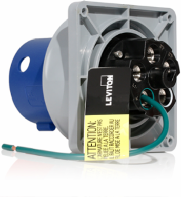 60A 250V 3-Phase IEC Pin & Sleeve Inlet, IP66/IP67/IP68/IP69K, Blue