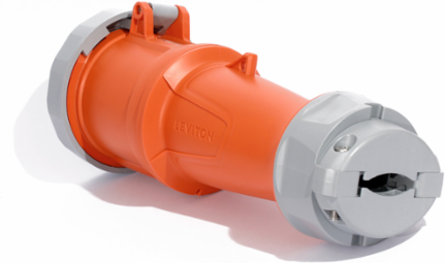LEV Series 60 Amp Pin & Sleeve Connector, 125/250 Volt, IP66/IP67/IP68/IP69K, Orange
