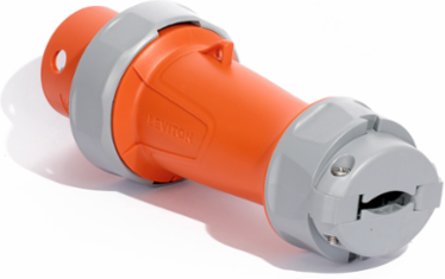 LEV Series 60 Amp IEC Pin & Sleeve Plug, 125/250 Volt, IP66/IP67/IP68/IP69K, Orange
