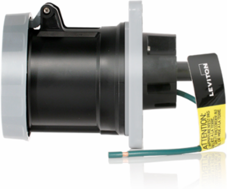 LEV Series 60 Amp 600 Volt Pin & Sleeve Receptacle, IP66/IP67/IP68/IP69K, 3-Phase