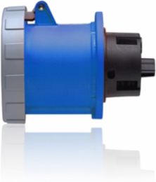60 Amp, 250 Volt 3-Phase, 3P, 4W, Outlet North American Pin & Sleeve Receptacle, Industrial Grade, IP67, Watertight - BLUE