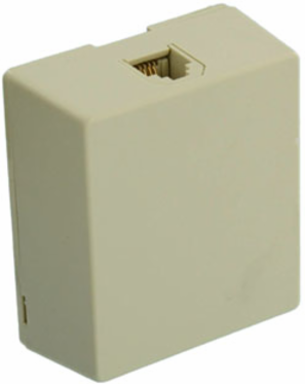 Surface Mount Telephone Jack 6P4C Screw Terminals Ivory