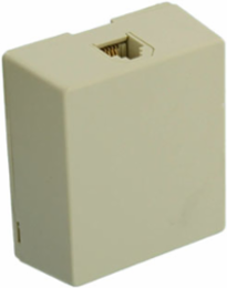 Surface Mount Telephone Jack 6P4C Screw Terminals Ivory