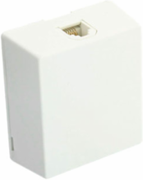 Surface Mount Telephone Jack, 6P4C, Screw Terminals, White