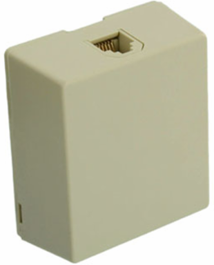 Surface Mount Telephone Jack, 6P6C, Screw Terminal, Ivory