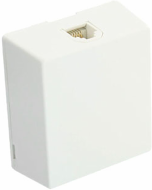 Surface Mount Telephone Jack 6P6C Modular, Screw Terminal, White