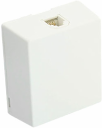 Surface Mount Telephone Jack 6P6C Modular, Screw Terminal, White