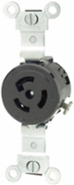 Industrial Grade 15 Amp 125 Volt NEMA L5-15R Locking Receptacle, Black
