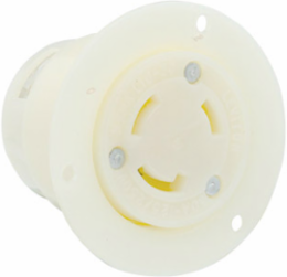 15 Amp 125 Volt NEMA L5-15R Flanged Outlet Locking Receptacle, Industrial Grade