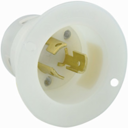 15 Amp Flanged Inlet Locking Receptacle 125 Volt, NEMA L5-15P, Industrial Grade