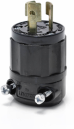 Industrial Grade Locking Plug, 15 Amp, NEMA L5-15P, Impact Modified Nylon, All Black