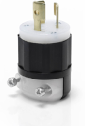 Locking Plug 15 Amp 125 Volt NEMA L5-15P Industrial Grade Black & White