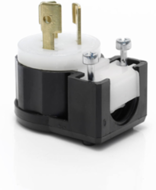 Locking Plug 15 Amp 125 Volt NEMA L5-15P Industrial Grade Black & White
