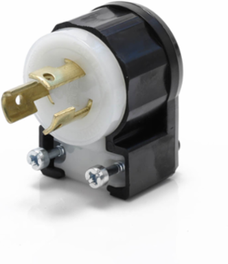 Locking Plug 15 Amp 125 Volt NEMA L5-15P Industrial Grade Black & White