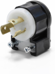 Locking Plug 15 Amp 125 Volt NEMA L5-15P Industrial Grade Black & White