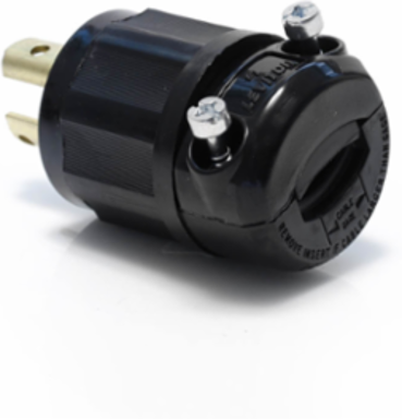 Locking Plug 15 Amp 125 Volt NEMA L5-15P Industrial Grade Black