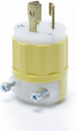 Locking Plug, 15 Amp, 125 Volt, Industrial Grade, Yellow & White
