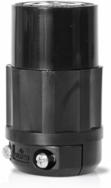 Locking Connector, 15 Amp, 125 Volt, Industrial Grade, Black