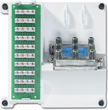 Compact Telephone & 8-Way Video Panel, 6 Inch Width, Up to 9 Phone & 8 Video Connections