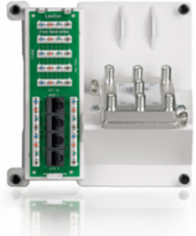 Compact 4 Telephone, 4 Data, 6-Way Video Panel with CATV Splitter