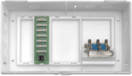 Compact Structured Media Enclosure with 1X6 Telephone Board & 6-Way Splitter, 14.4 Inch Width
