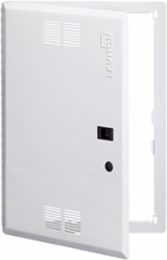 21 Inch Structured Media Premium Vented Hinged Door, Metal, White, 18-Gauge Steel