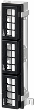 QUICKPORT 12-Port Multimedia Patch Block, 10 Inch H x 2.375 Inch W, Black