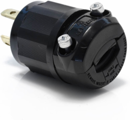 Industrial Locking Plug 15 Amp 277 Volt NEMA L7-15P All Black