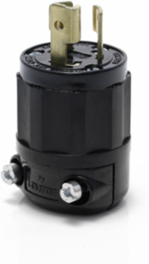 Industrial Locking Plug 15 Amp 277 Volt NEMA L7-15P All Black