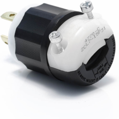 Locking Plug, 15 Amp, 277 Volt, NEMA L7-15P, Nylon Construction