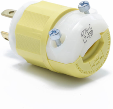 Locking Plug 15 Amp 277 Volt NEMA L7-15P Yellow-White