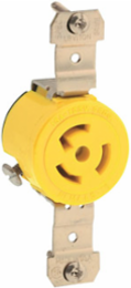 15 Amp NEMA L5-15R Single Locking Receptacle, Industrial Grade, Yellow
