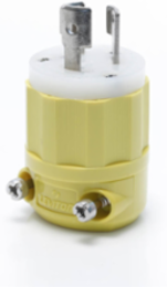 Locking Plug 15 Amp 125 Volt NEMA L5-15P Corrosion-Resistant Yellow-White