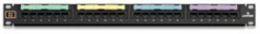Voice-Grade Patch Panel, 24-Port, 1RU, Black, 110-Style Termination