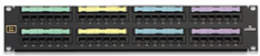 Voice Grade Patch Panel 48-Port 2RU Black with 25-Pair 8P4C Connectors