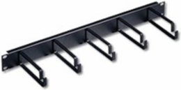 5-Ring Horizontal Cable Manager 1RU, 4 Inch Metal Rings