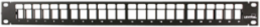 Flat QUICKPORT Patch Panel, 24-Port, 1RU, Black, Unshielded