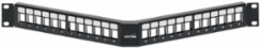 Angled QUICKPORT Patch Panel, 24-Port, 1RU, Black, RoHS Compliant
