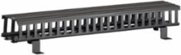 Vertical Cable Management System, 5 Inch x 40 Inch, Black with Snap-On Cover