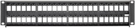 Front Loading UTP QUICKPORT™ Patch Panel, with Vertical Numbering, 48‑Port, 2RU, Black