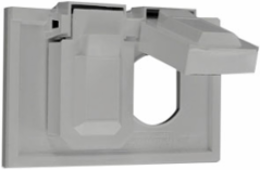 Weatherproof Wallplate 1-Gang, Thermoplastic Nylon, Horizontal, Gray