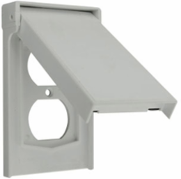 Weatherproof Wallplate, 1-Gang, Thermoplastic Nylon, Gray, Vertical Mount