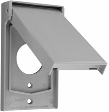 1-Gang Weather-Resistant Wallplate, Thermoplastic Nylon, Gray, 1-406 Inch Hole