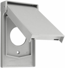 1-Gang Weather-Resistant Wallplate, Thermoplastic Nylon, 1.60 Inch Dia, Gray