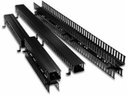 Cable Management System, 5 Inch Channel x 80 Inch Long, Black Cover