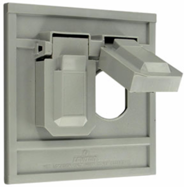 1-Gang Oversized Weather-Resistant Wallplate, Thermoplastic Nylon, Gray